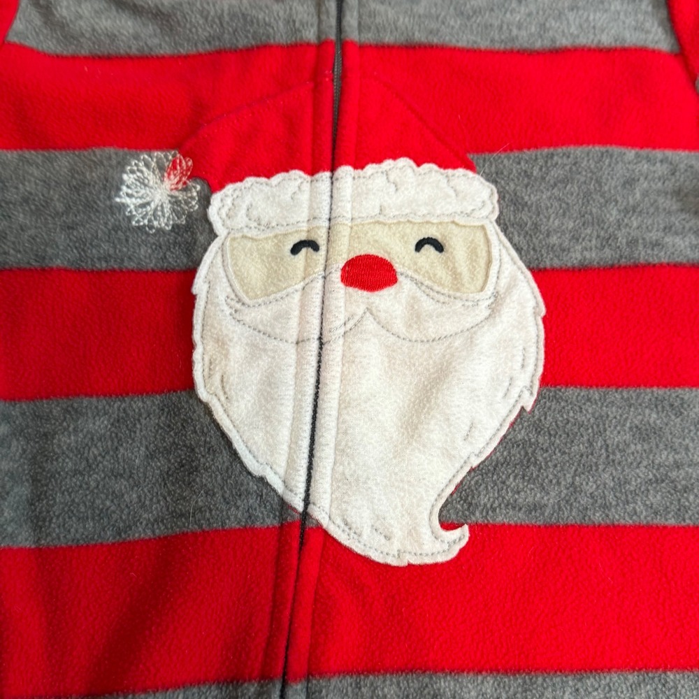 Carters Toddler Boys 4T Fleece Footed Pajamas Lot 3 Santa Trucks Winter Fall - Picture 12 of 13